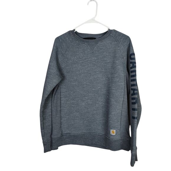 Carhartt Relaxed Fit Crewneck Block Logo Sleeve Graphic Sweatshirt Size Medium - Picture 1 of 9